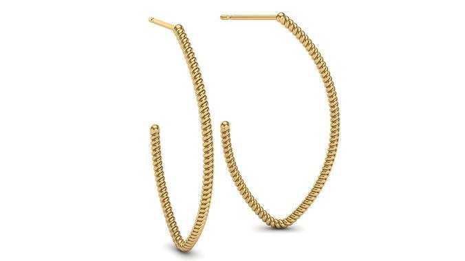 Twisted Cable Marquise 40x20 mm Hoop Earring 3D print model