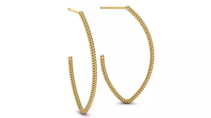 Twisted Cable Marquise 40x20 mm Hoop Earring