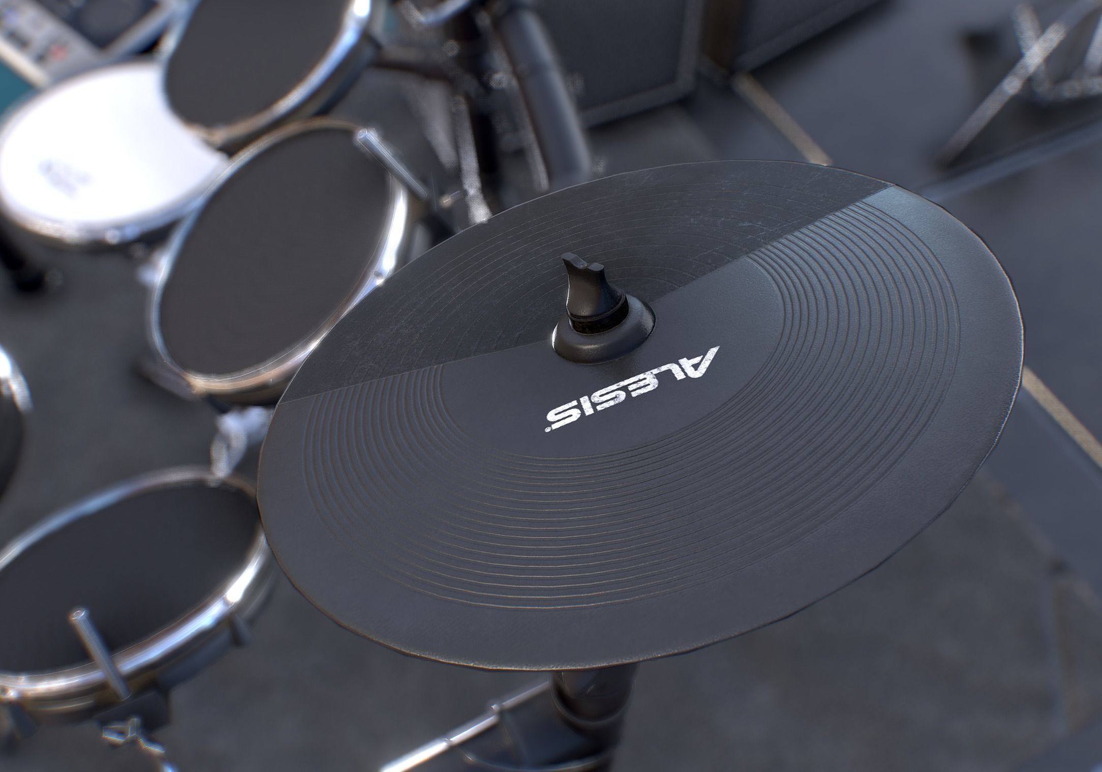 Just a Couple of Drum kits Low-poly 3D model_12