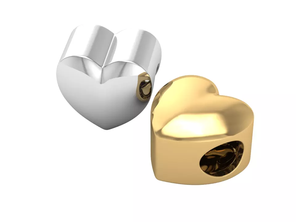 Heart bead charm 3D print model
