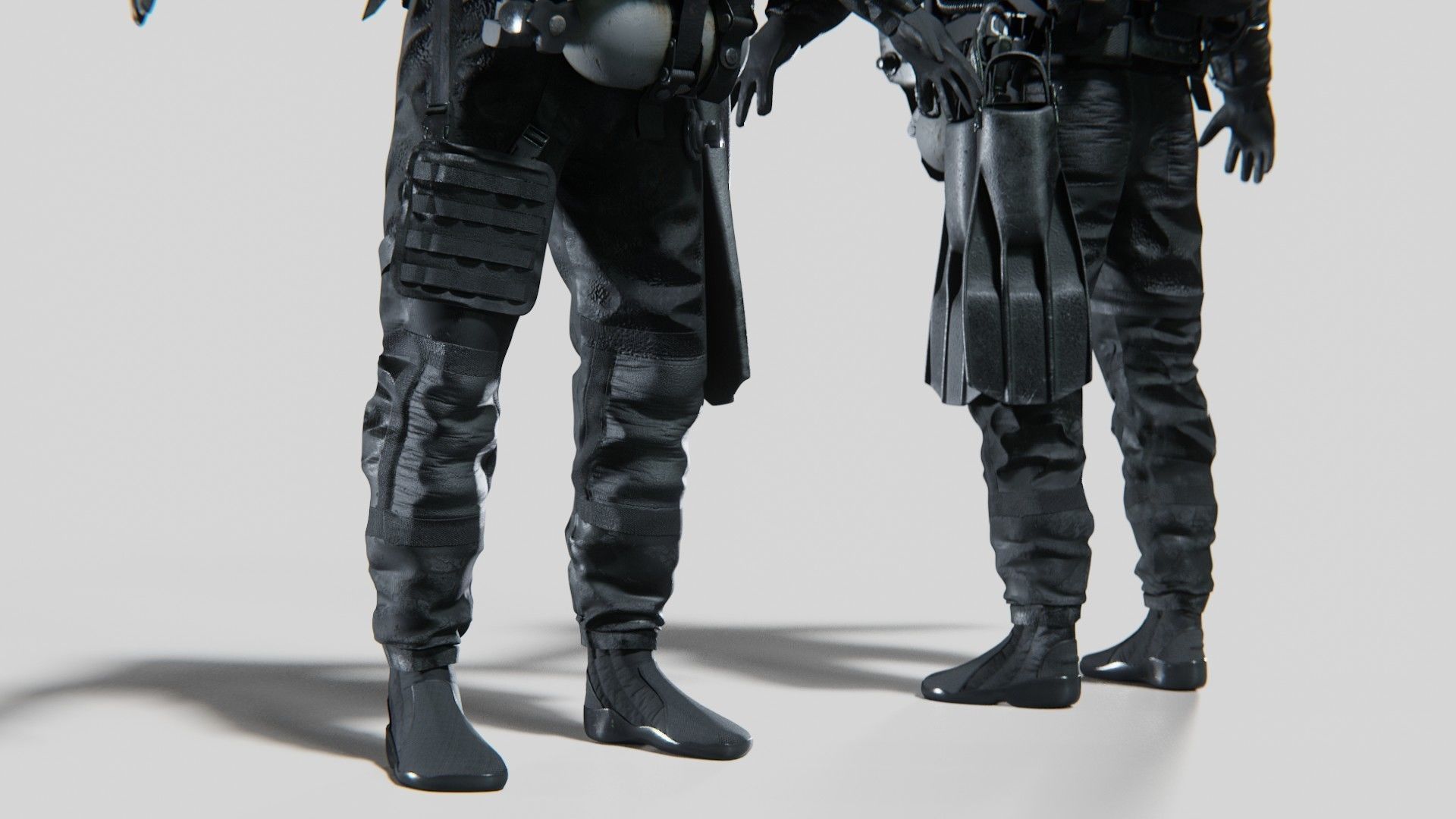 Soldier Diver Drysuit  Low-poly 3D model_8