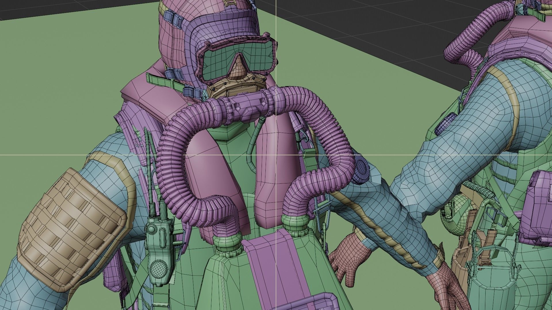 Soldier Diver Drysuit  Low-poly 3D model_19