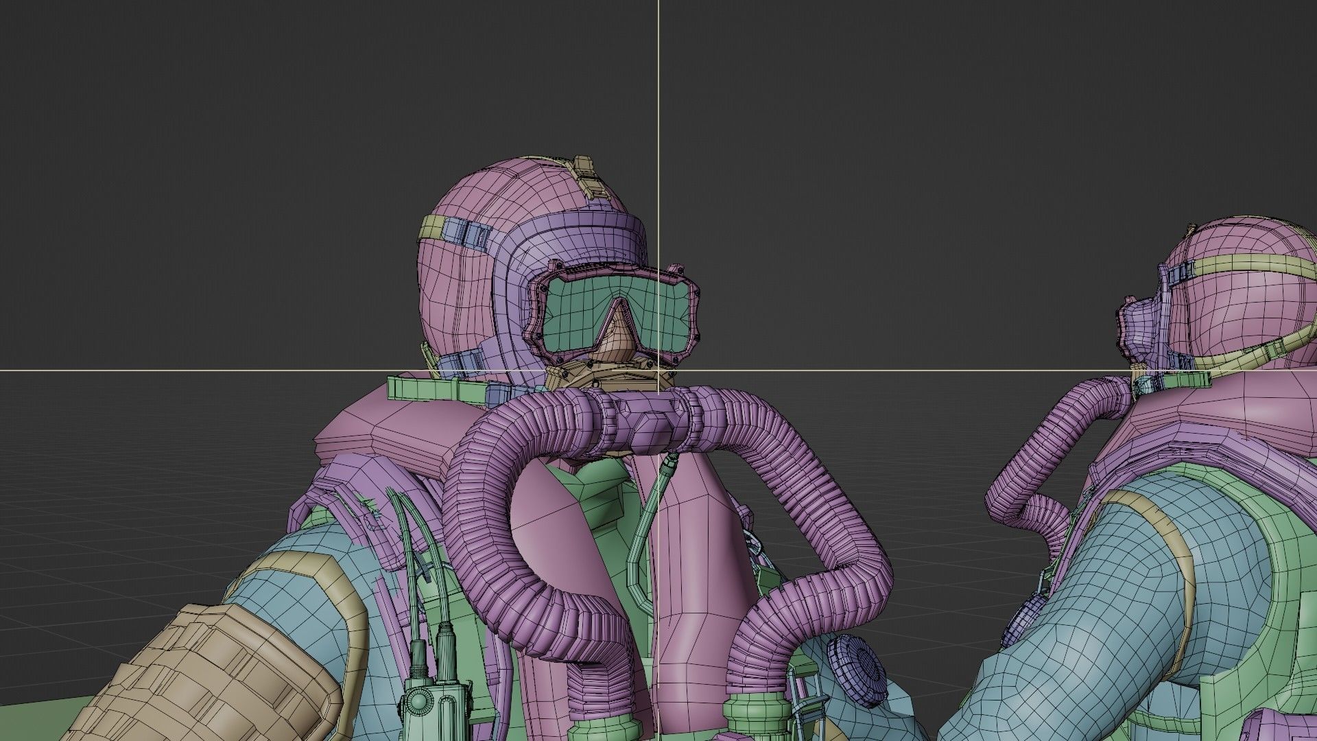 Soldier Diver Drysuit  Low-poly 3D model_18