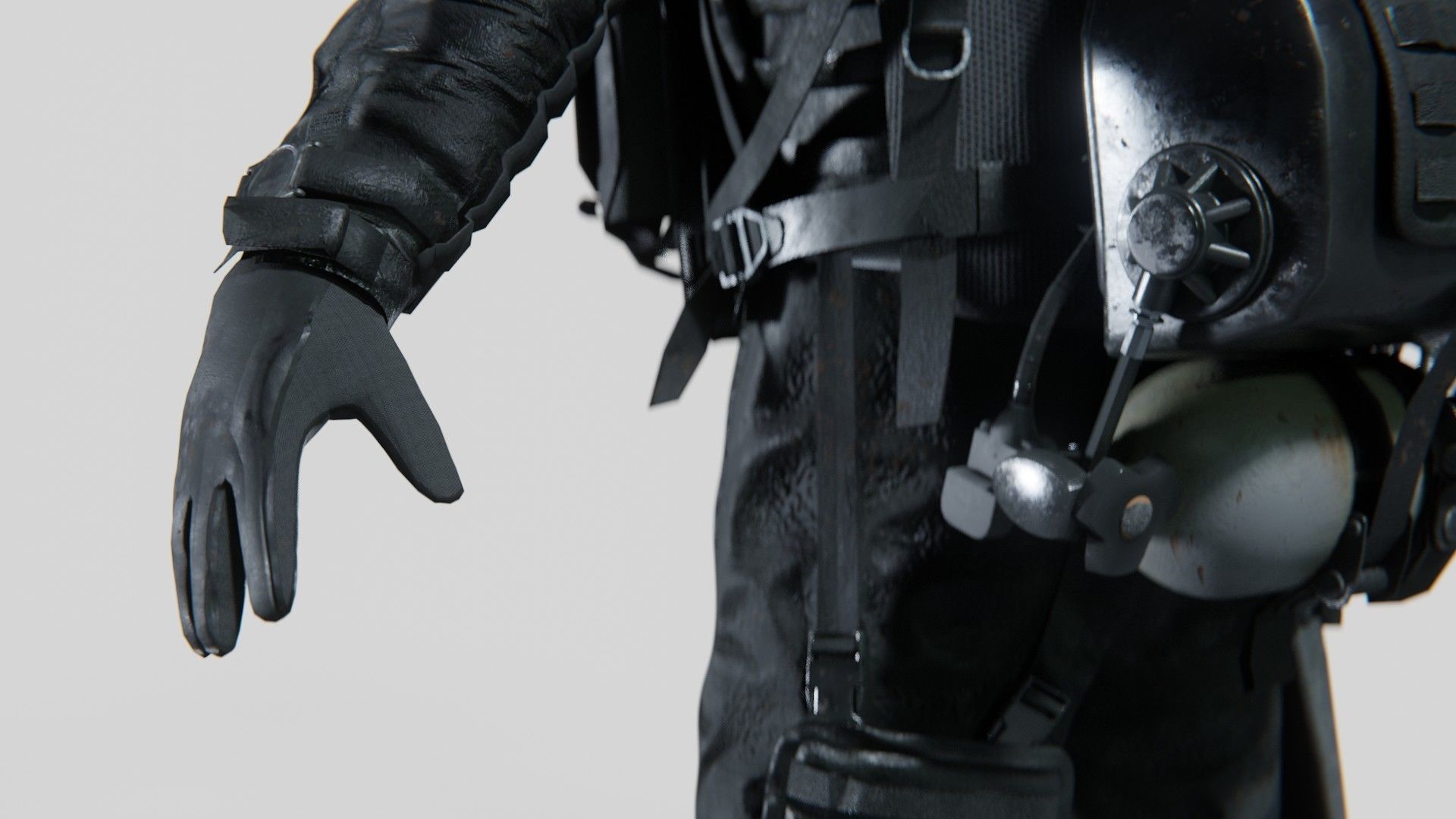 Soldier Diver Drysuit  Low-poly 3D model_10