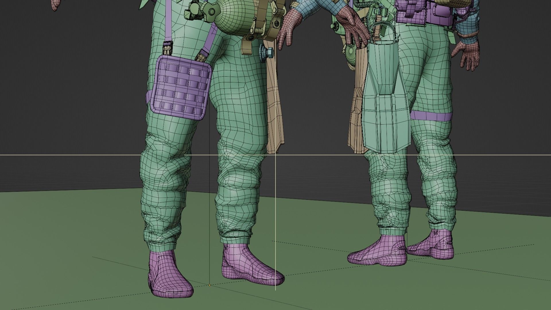 Soldier Diver Drysuit  Low-poly 3D model_20