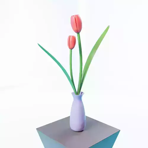 low poly flower Low-poly 3D model