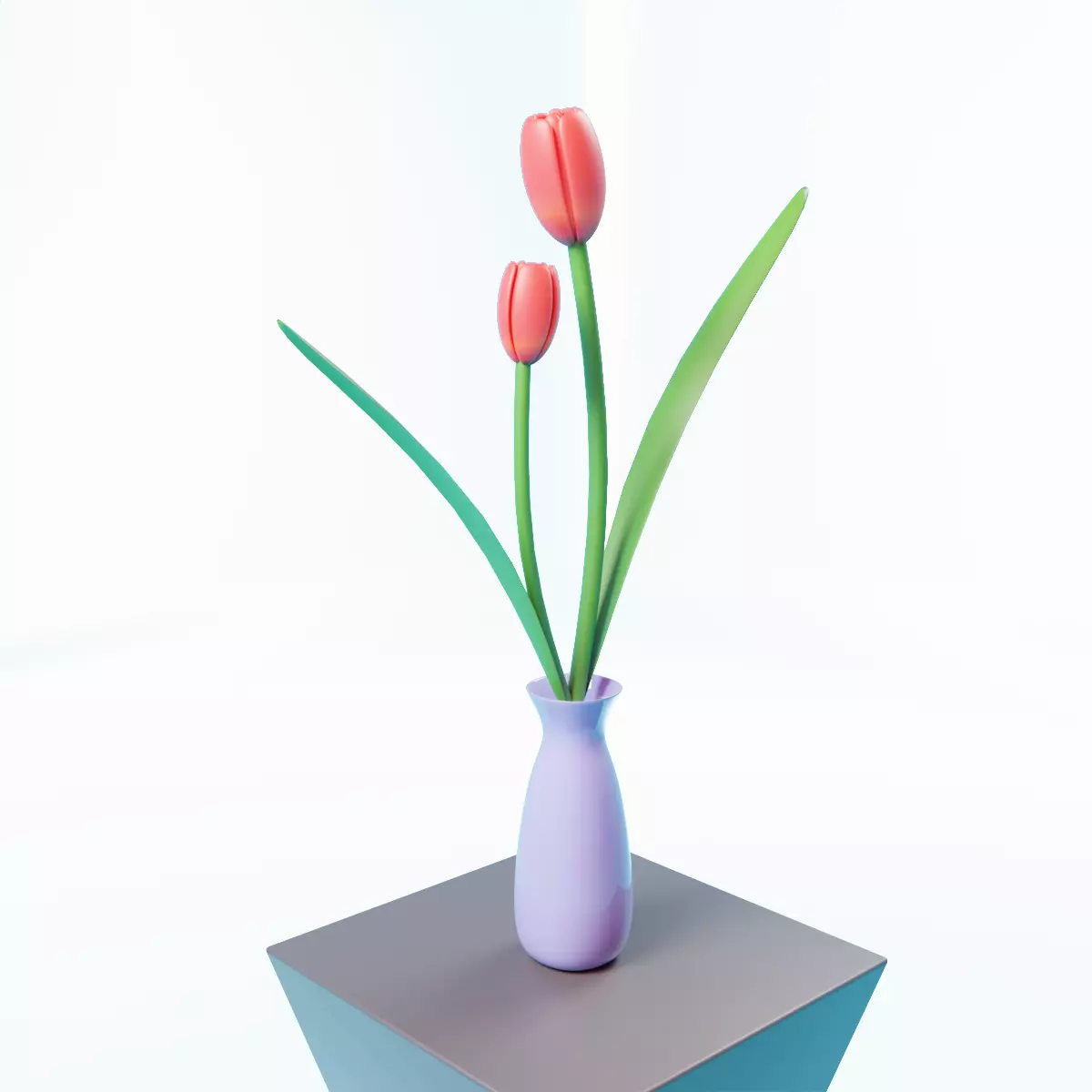 low poly flower Low-poly 3D model_0