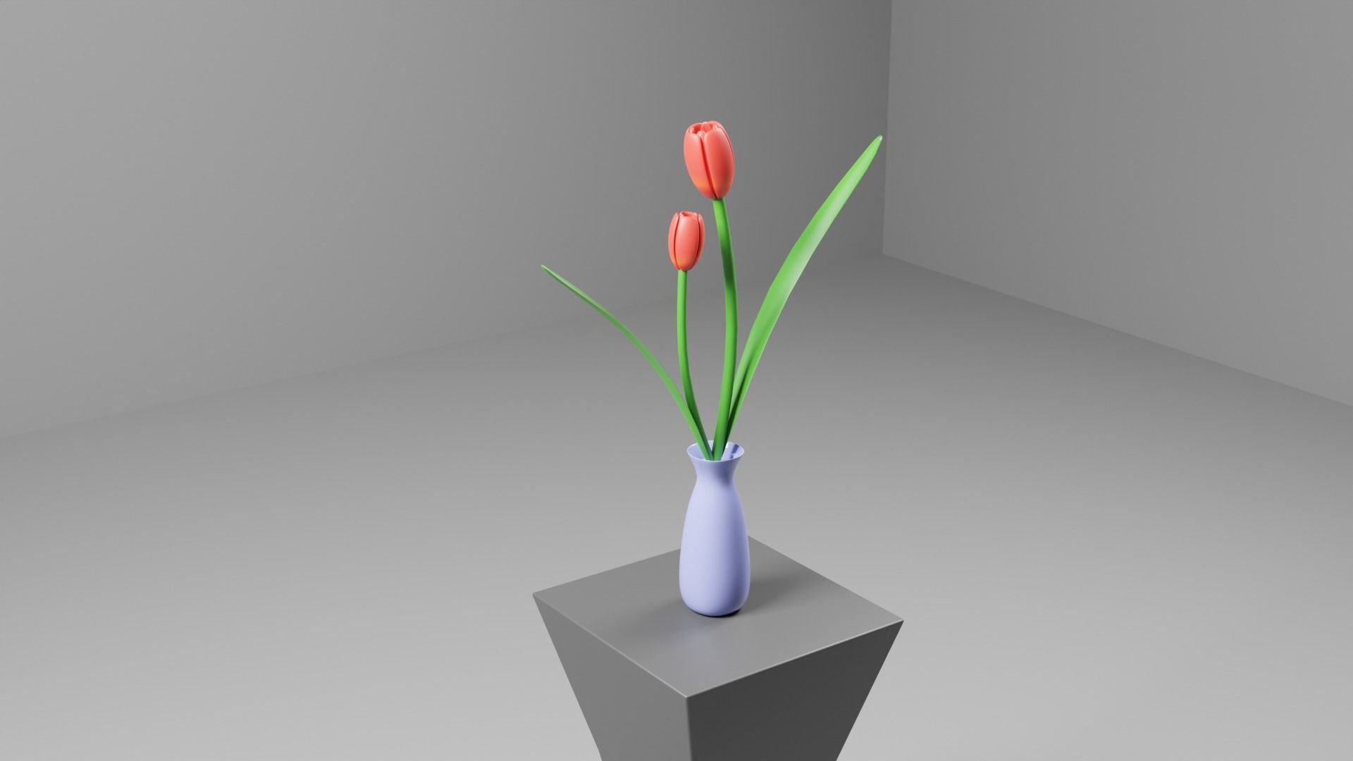 low poly flower Low-poly 3D model_4