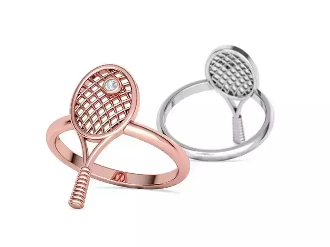 Tennis Racket Ring Women Tennis ring 3dprint model 3D print model