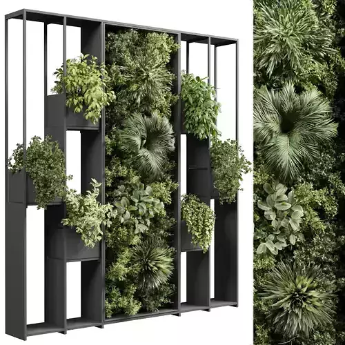 plants set partition in metal  Vertical graden wall decor box