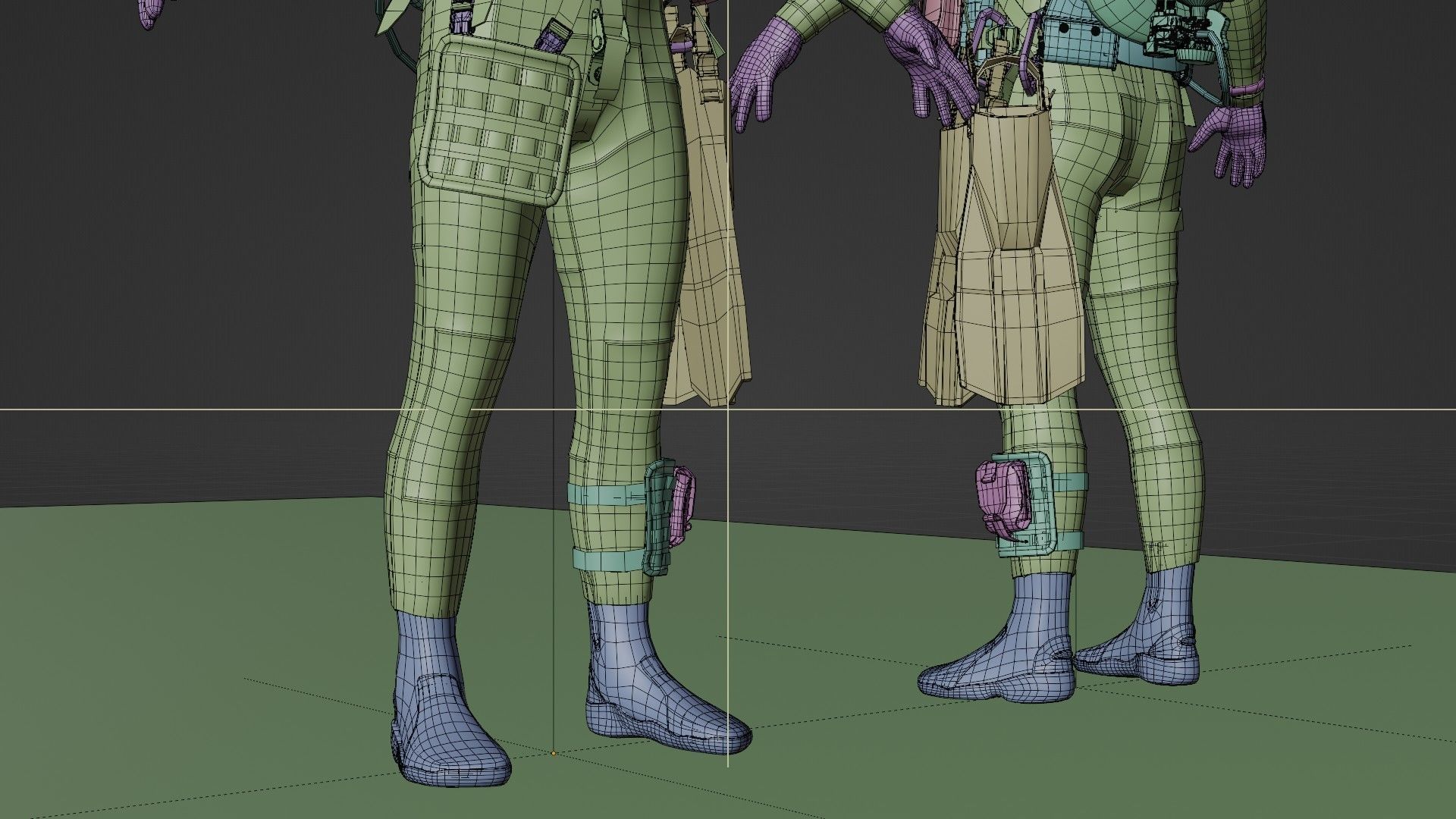 Soldier Diver suit  Low-poly 3D model_20