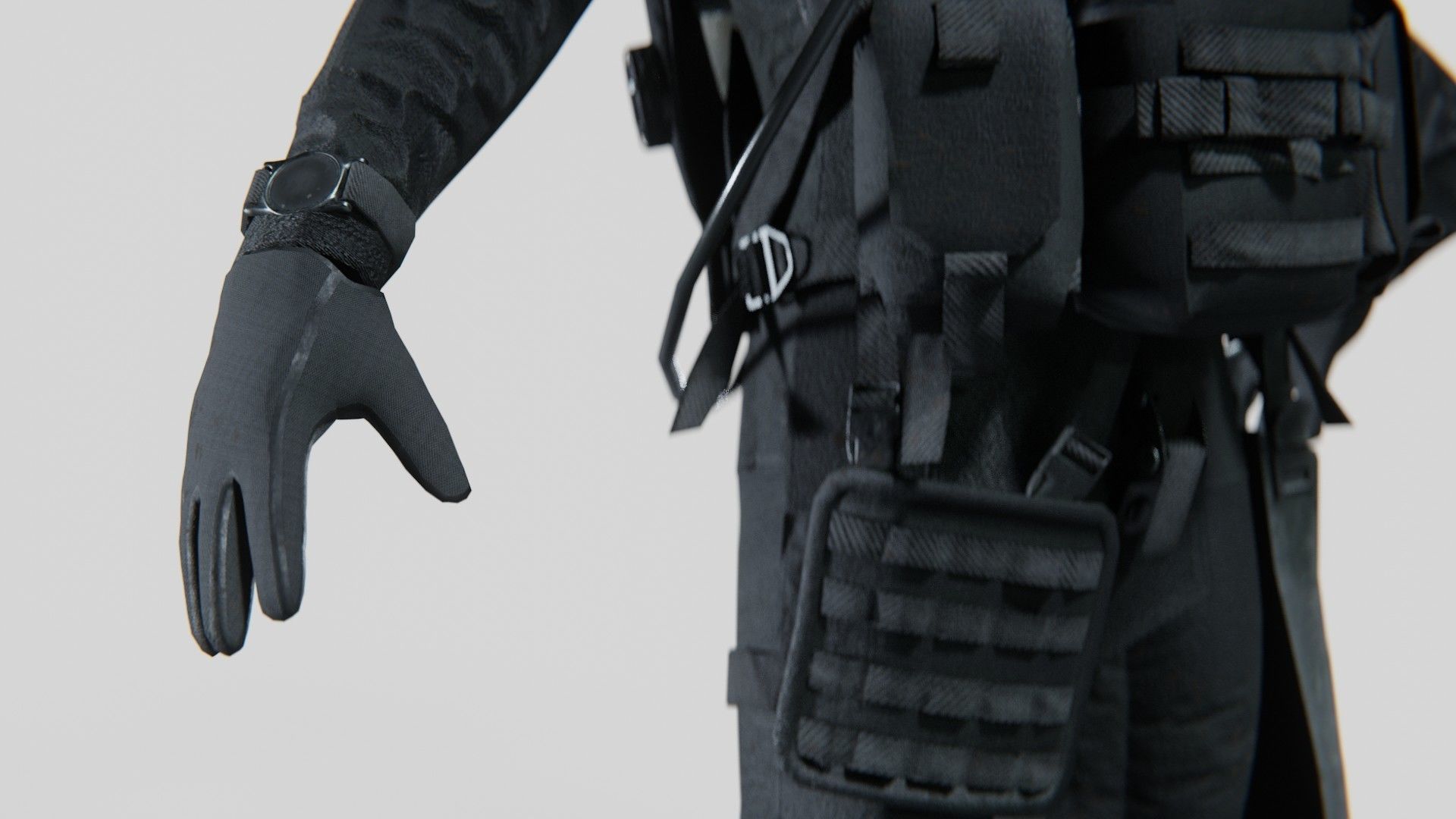 Soldier Diver suit  Low-poly 3D model_10