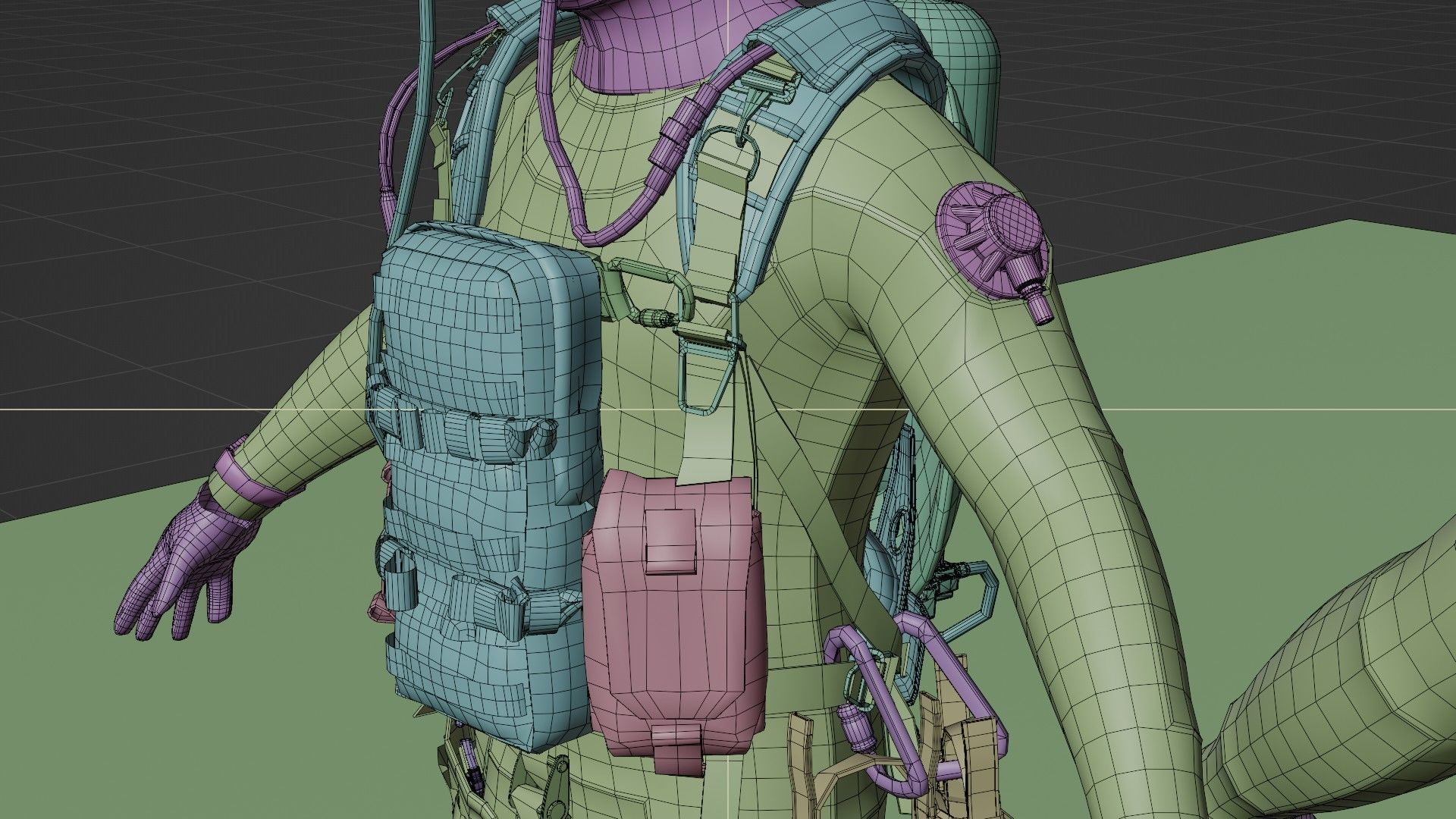 Soldier Diver suit  Low-poly 3D model_24