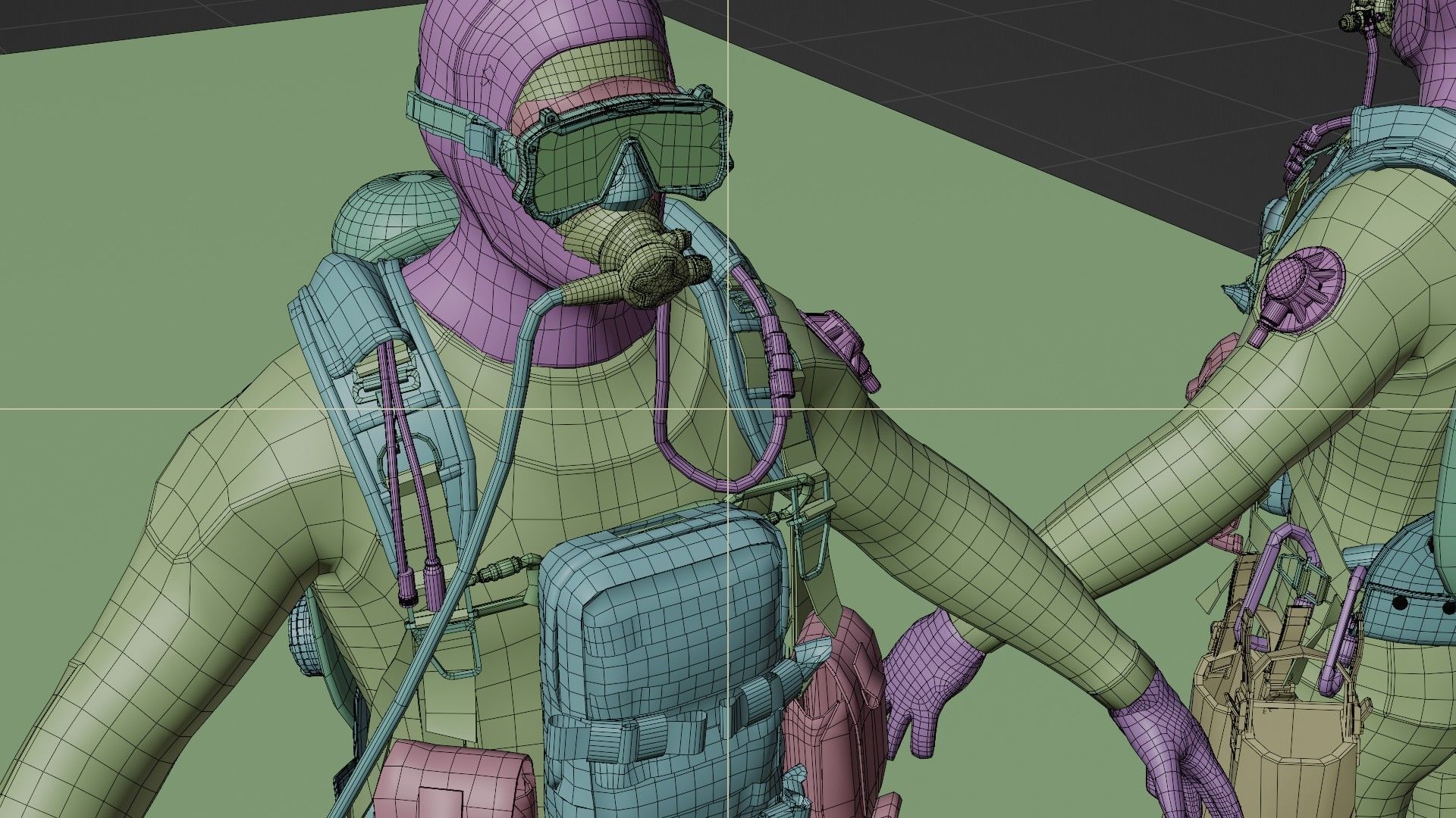 Soldier Diver suit  Low-poly 3D model_19