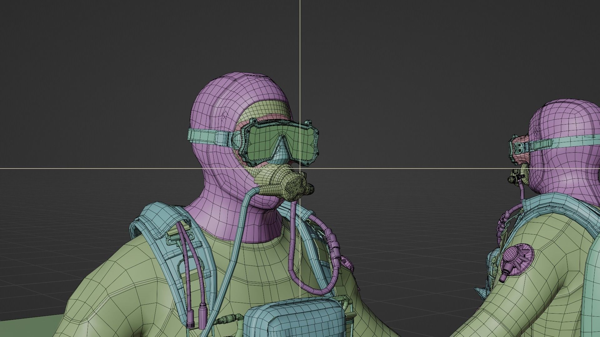 Soldier Diver suit  Low-poly 3D model_18