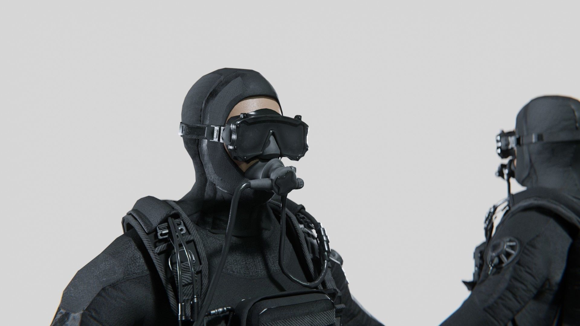 Soldier Diver suit  Low-poly 3D model_6