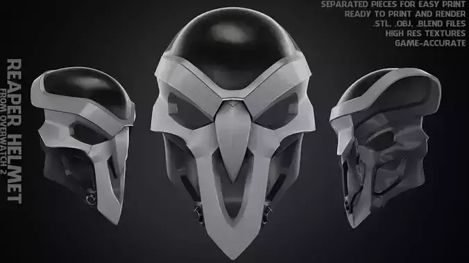 Overwatch 2 Reaper Mask for Cosplay 3D print model