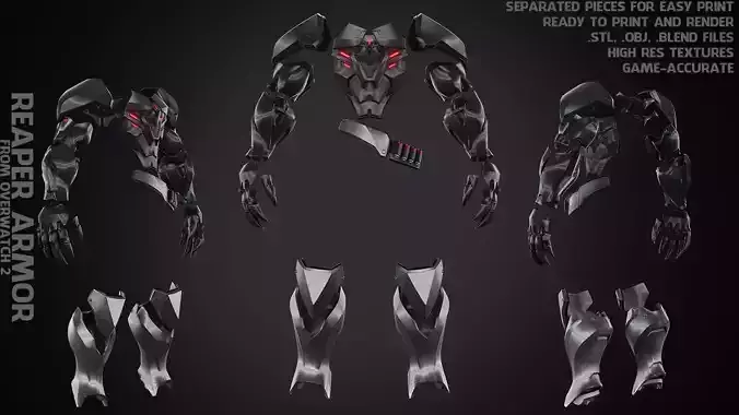 Overwatch 2 Reaper Armor for Cosplay 3D print model