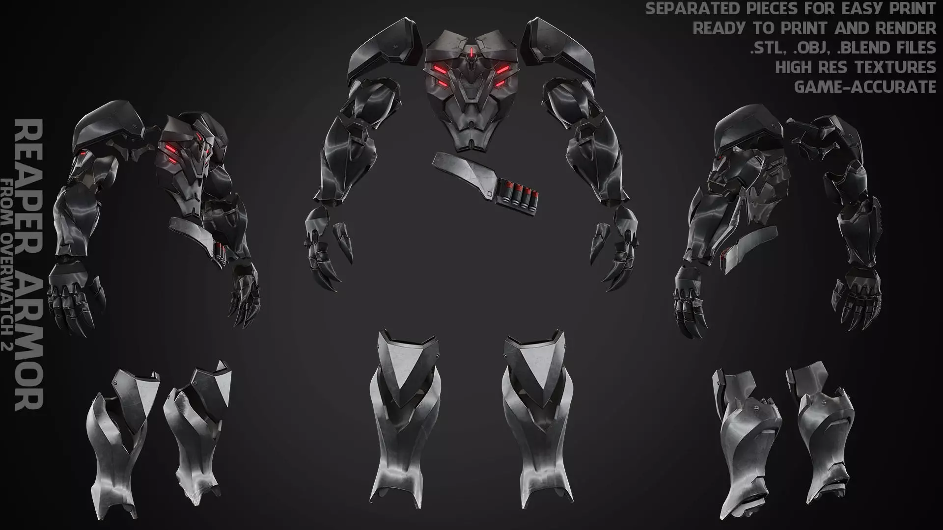 Overwatch 2 Reaper Armor for Cosplay 3D print model_0