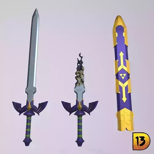Link Master Sword BOTW and TOTK 3D print model