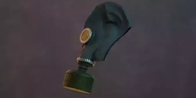 Photorealistic Gas Mask - Lying State Low-poly 3D model