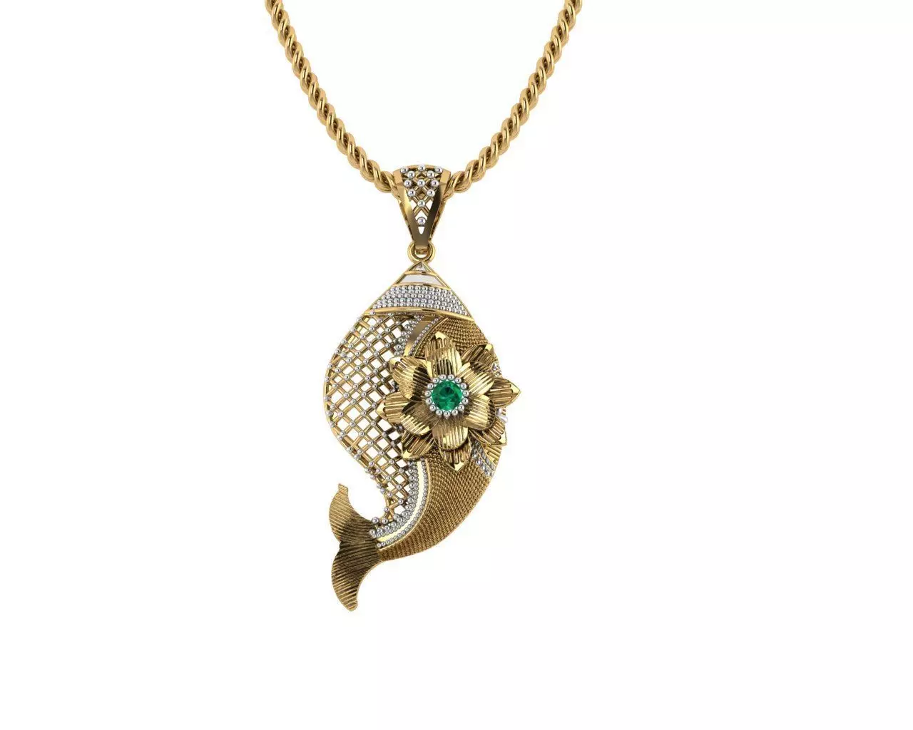 Fish Pendant Carp Caught 3D print model