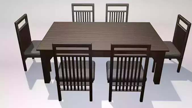 3d wooden dining table