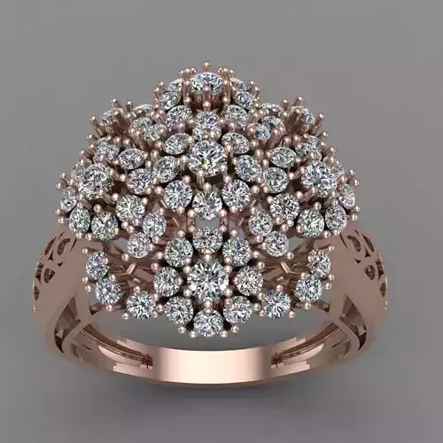 Rose Gold Women Diamond Ring 3D print model
