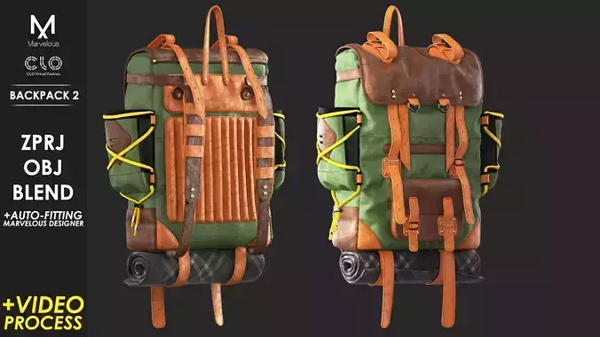 Process of Creating Backpack 2  - Marvelous - CLO Project file