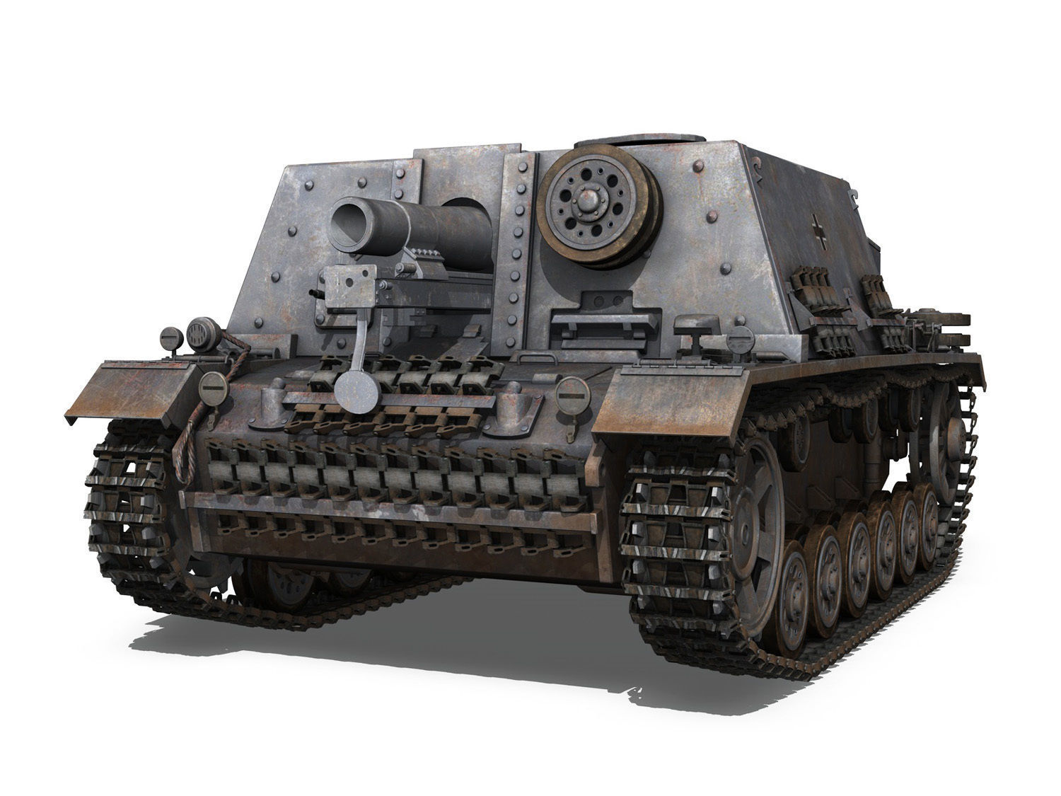 Self-propelled heavy Infantry Gun - StuIG 33B 3D model_1