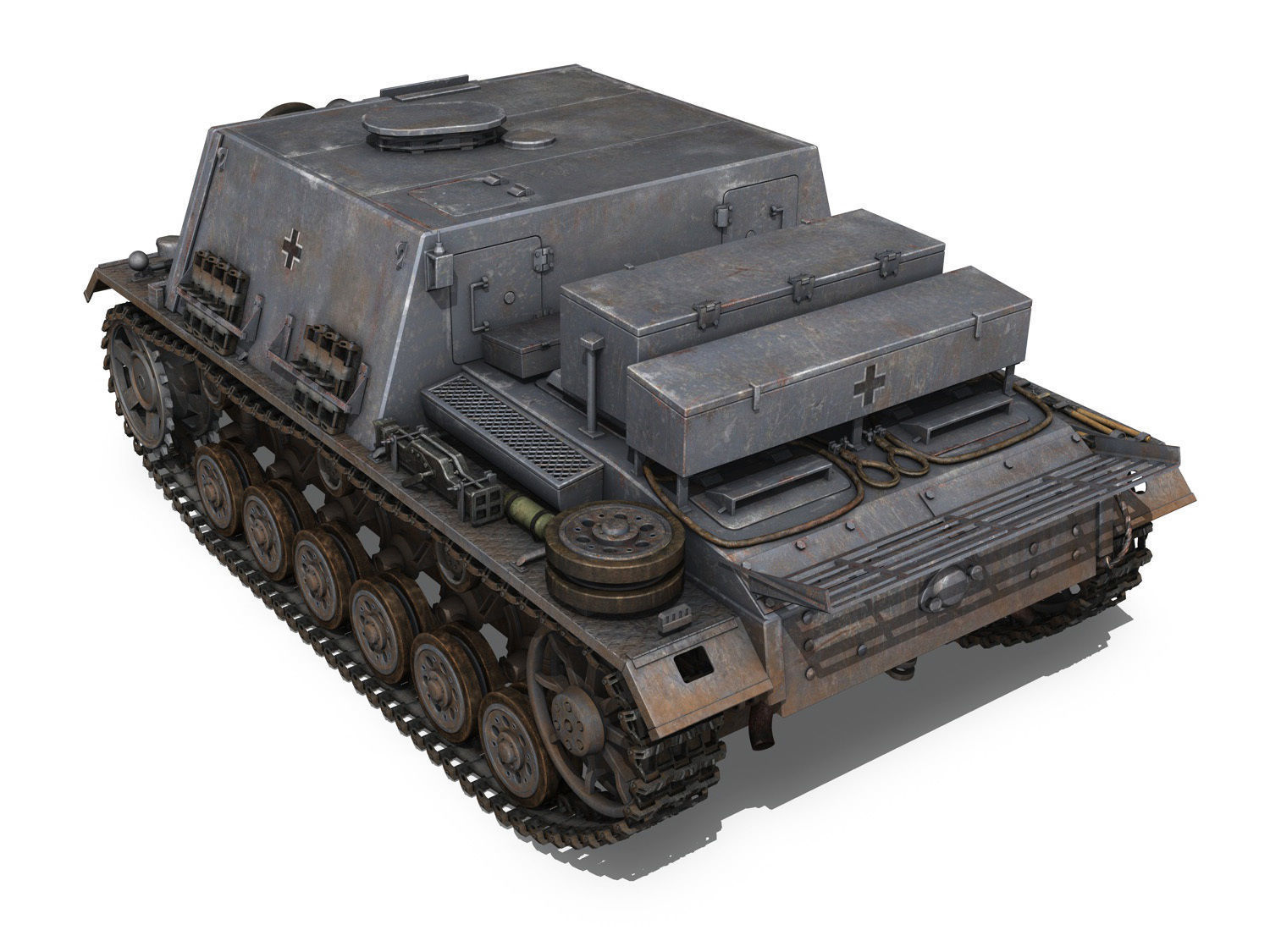 Self-propelled heavy Infantry Gun - StuIG 33B 3D model_4
