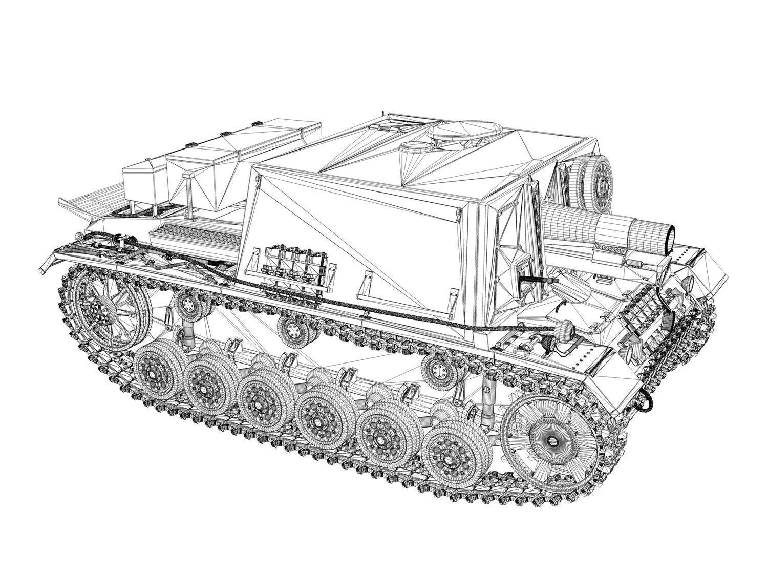 Self-propelled heavy Infantry Gun - StuIG 33B 3D model_11