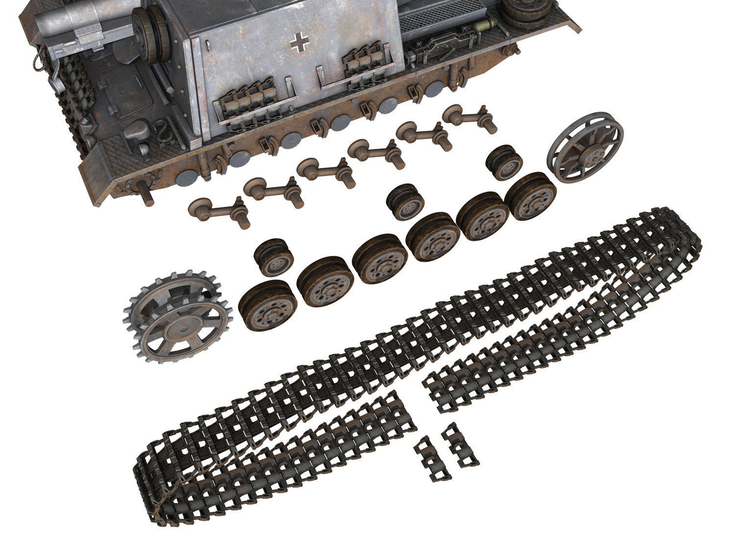 Self-propelled heavy Infantry Gun - StuIG 33B 3D model_9