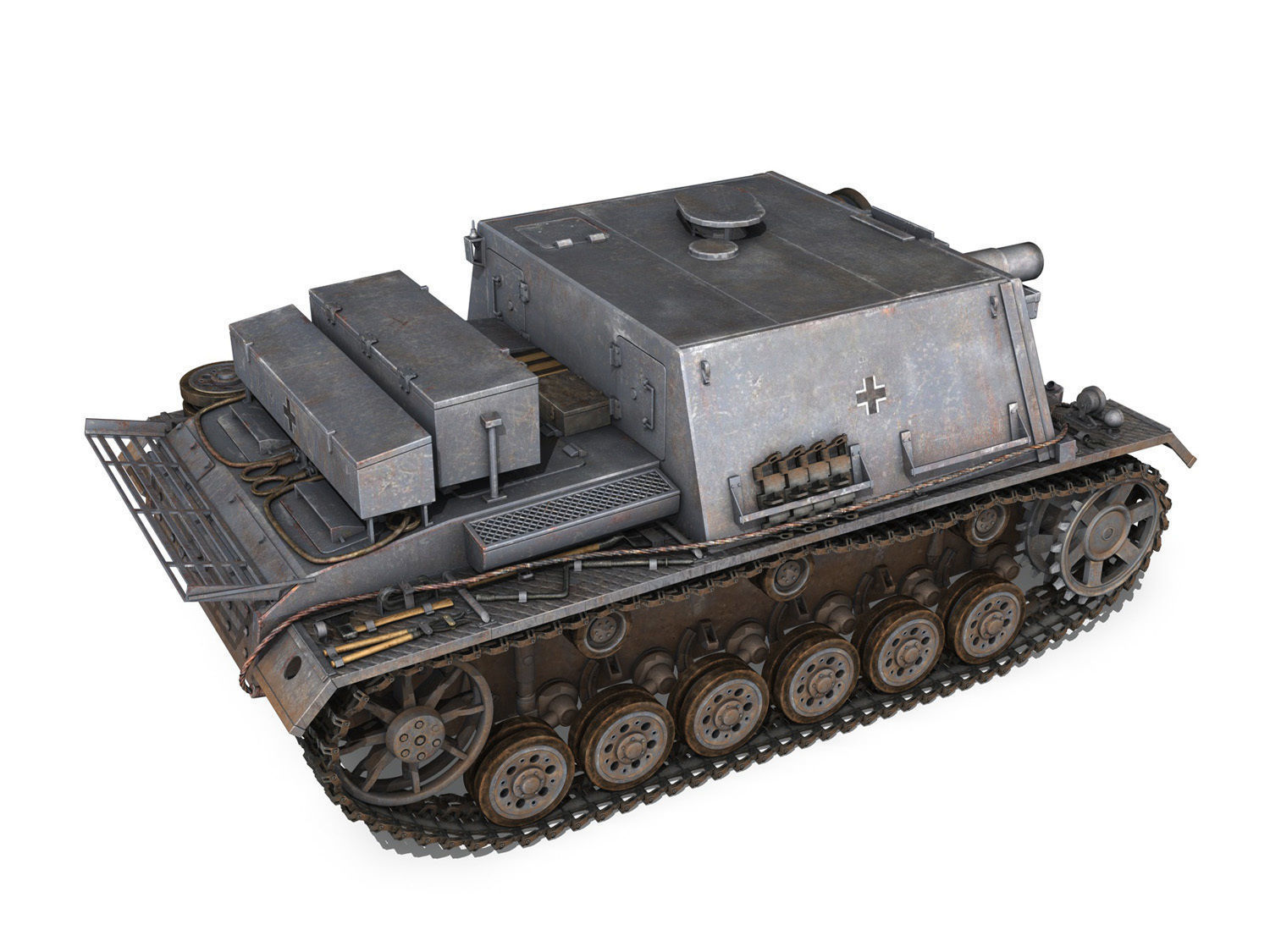 Self-propelled heavy Infantry Gun - StuIG 33B 3D model_6