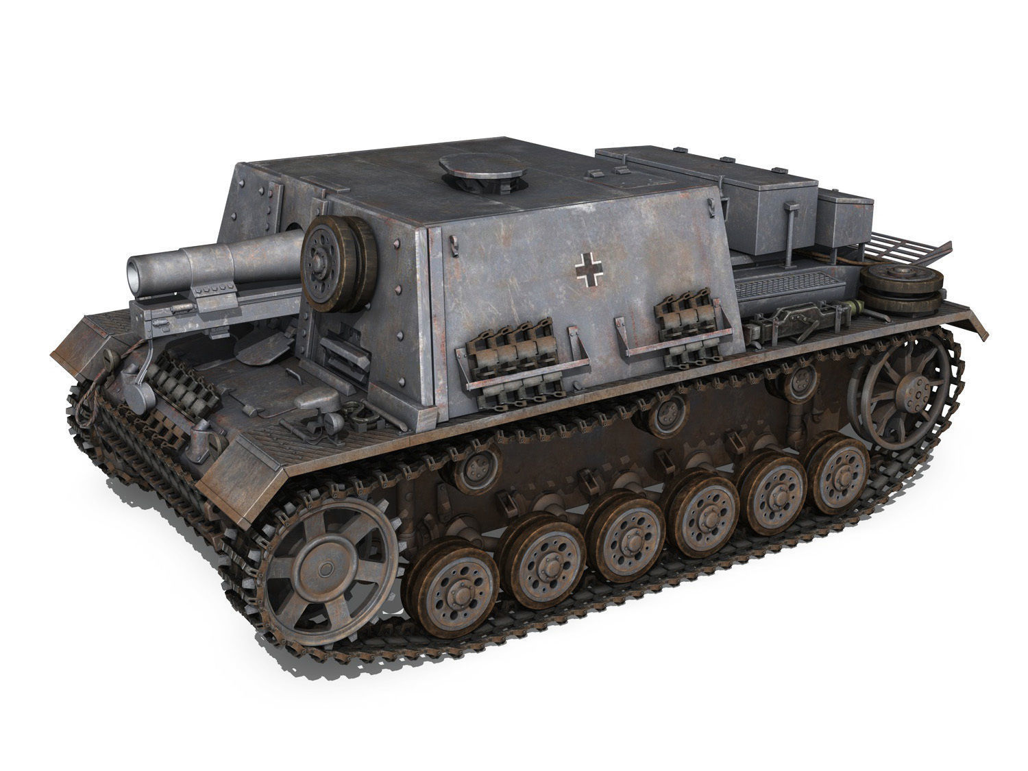 Self-propelled heavy Infantry Gun - StuIG 33B 3D model_2