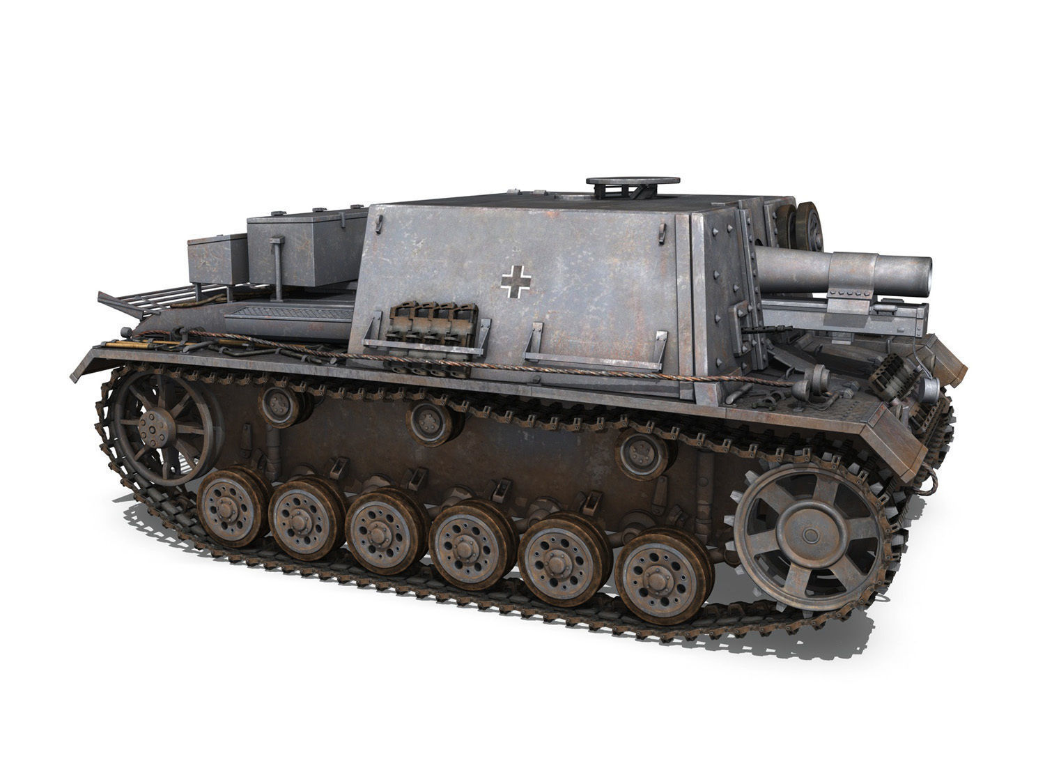 Self-propelled heavy Infantry Gun - StuIG 33B 3D model_7