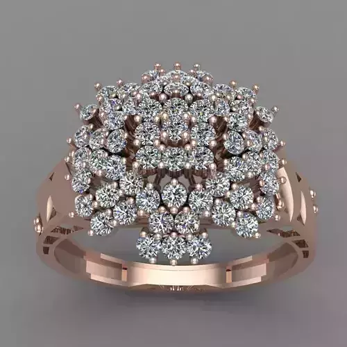Rose Gold Women Diamond Ring 3D print model
