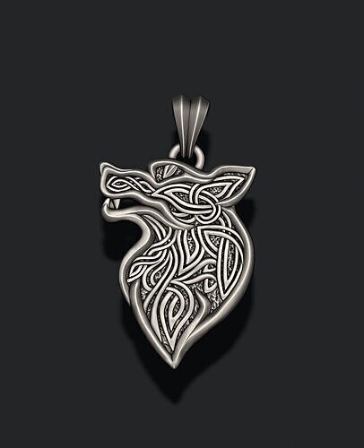 Celtic wolf ornaments pendant 3D print model