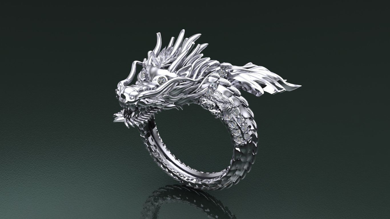 Ring Dragon 3D print model_3