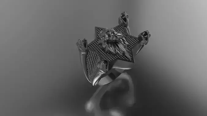 Lion And Snake Combination Mens Ring