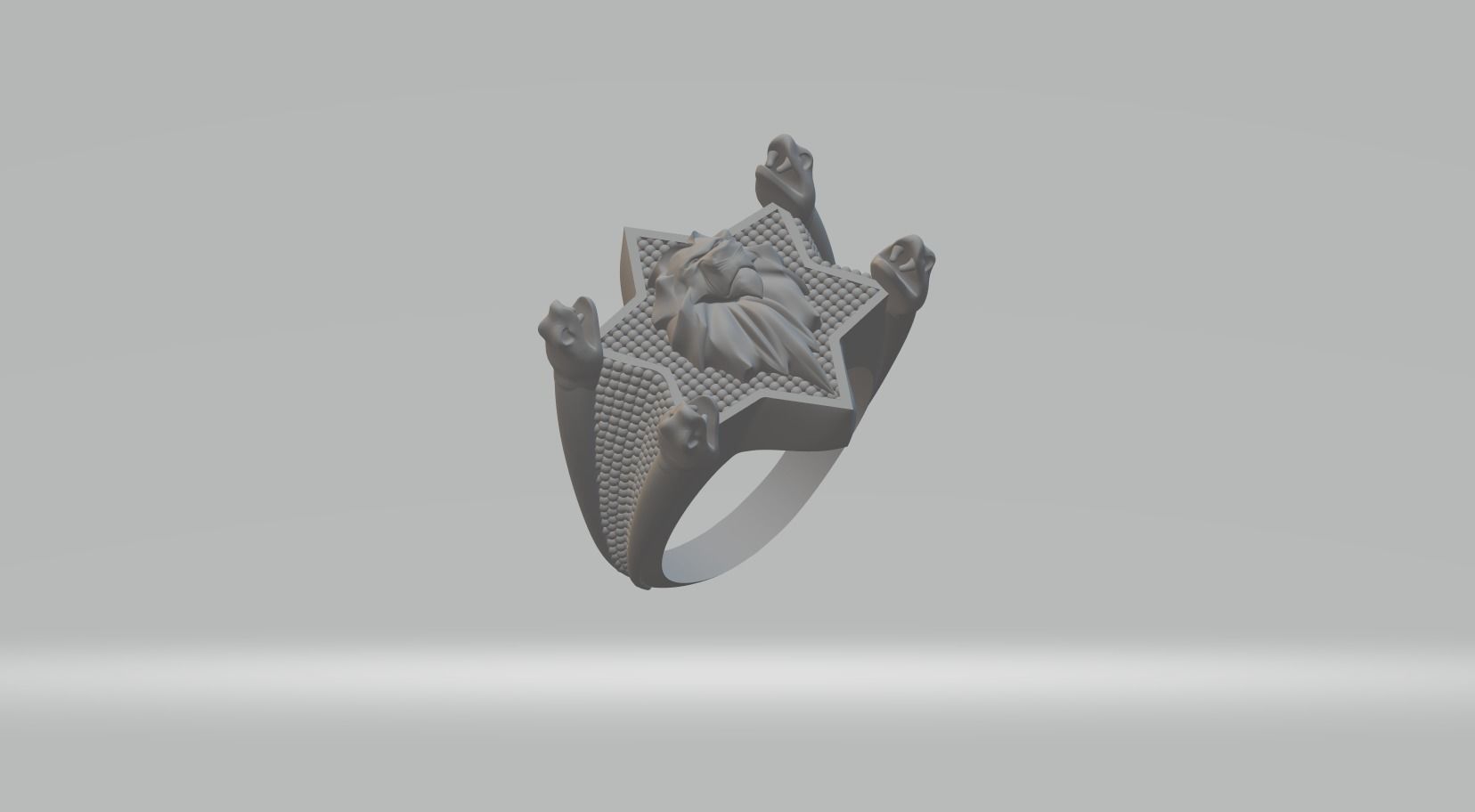 Lion And Snake Combination Mens Ring 3D print model_1
