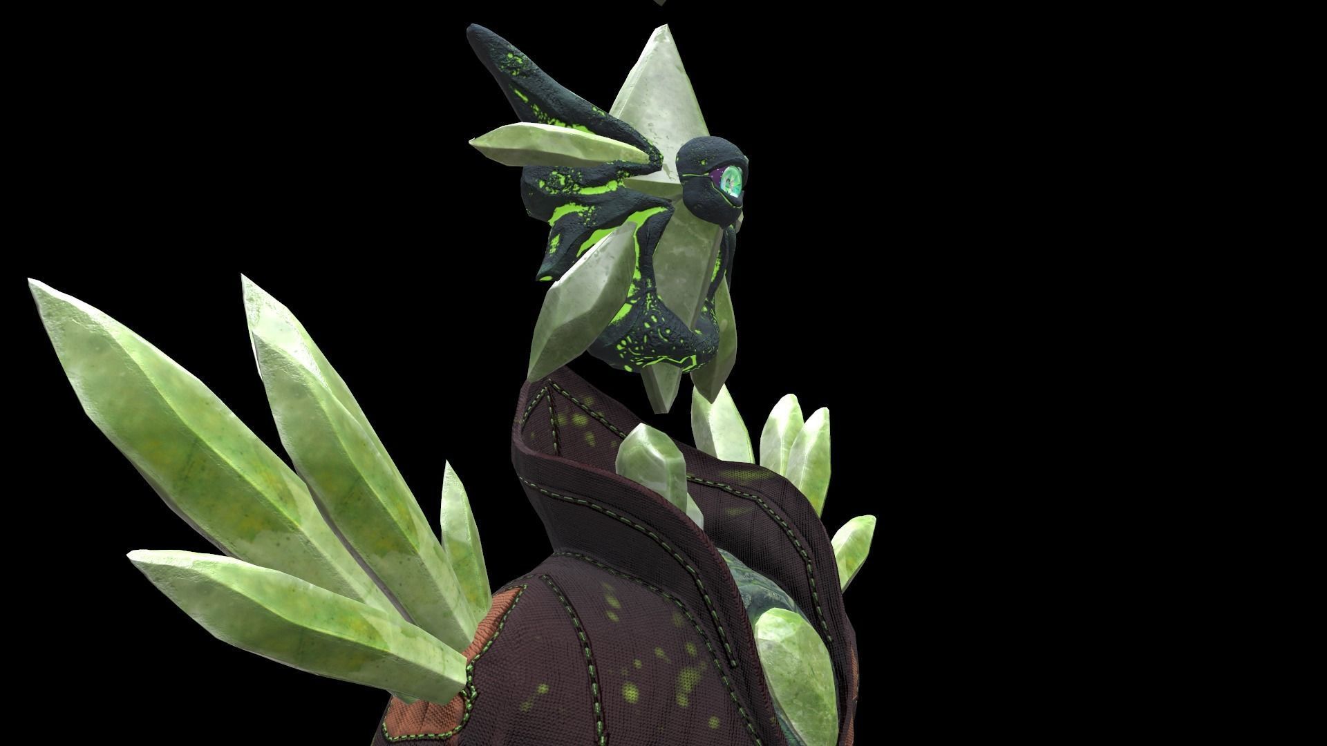 Dark Magical Crystal Game Ready 3D Model Low-poly 3D model_6
