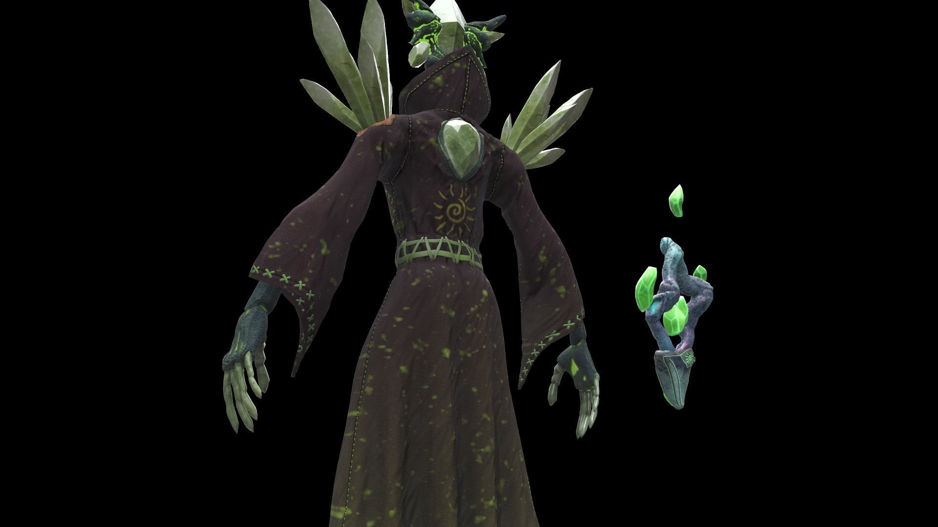 Dark Magical Crystal Game Ready 3D Model Low-poly 3D model_20