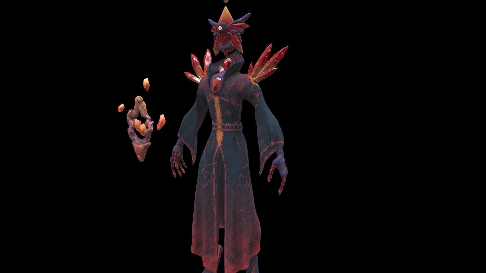 Dark Magical Crystal Game Ready 3D Model Low-poly 3D model_8