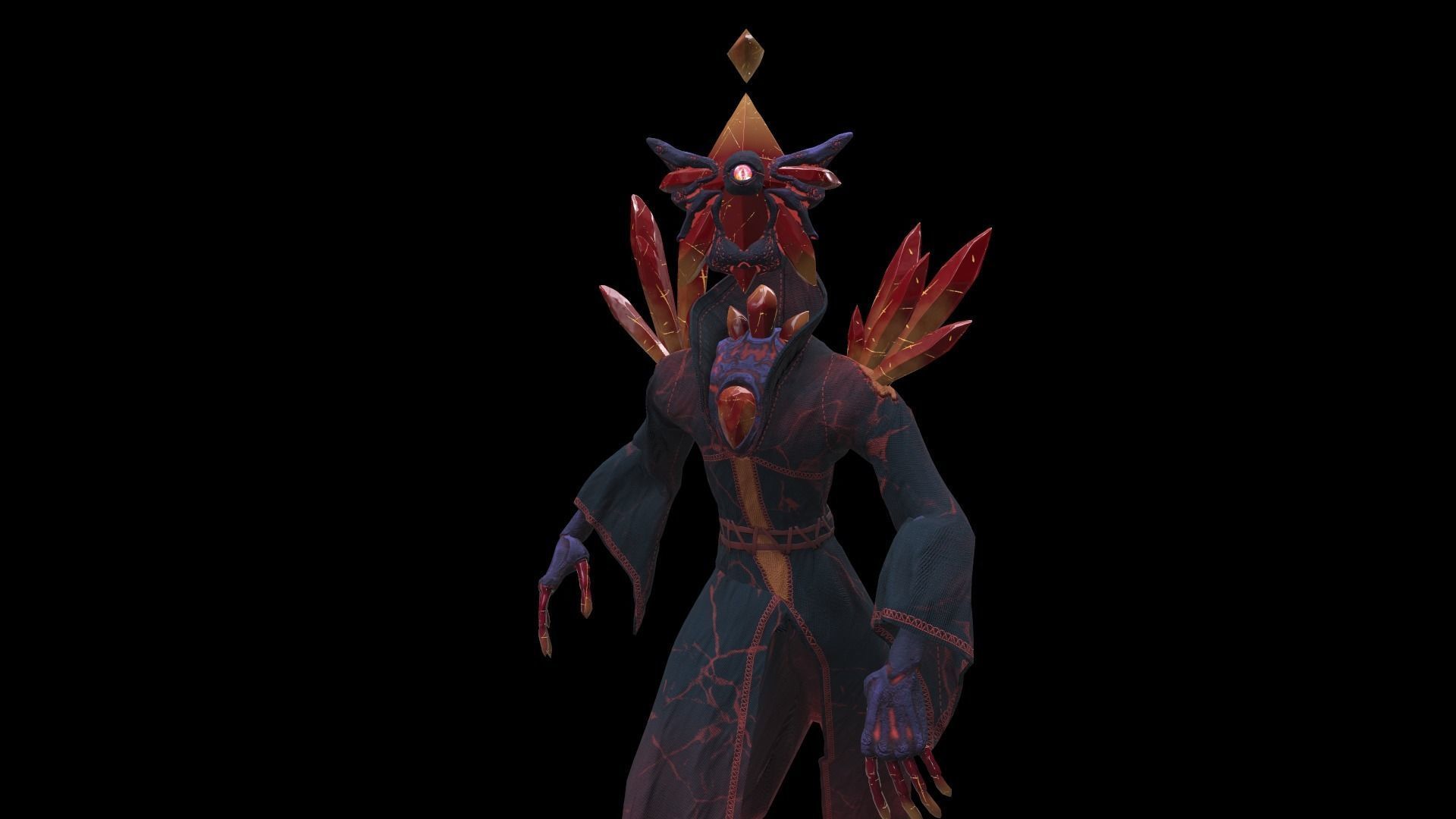 Dark Magical Crystal Game Ready 3D Model Low-poly 3D model_10