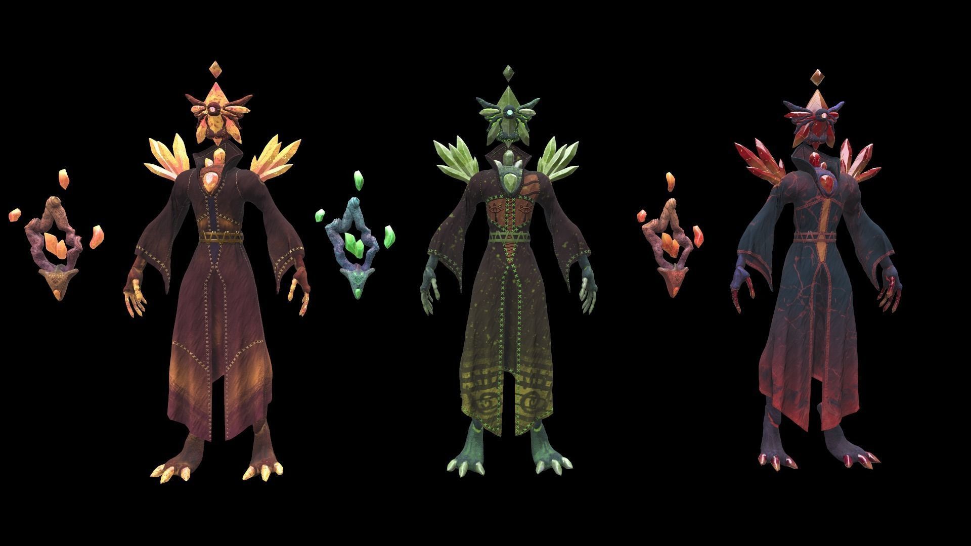 Dark Magical Crystal Game Ready 3D Model Low-poly 3D model_5