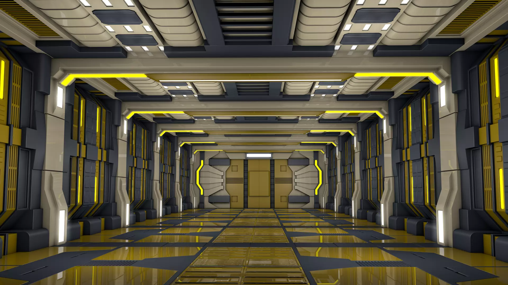 Sci Fi Corridor 3D model_0