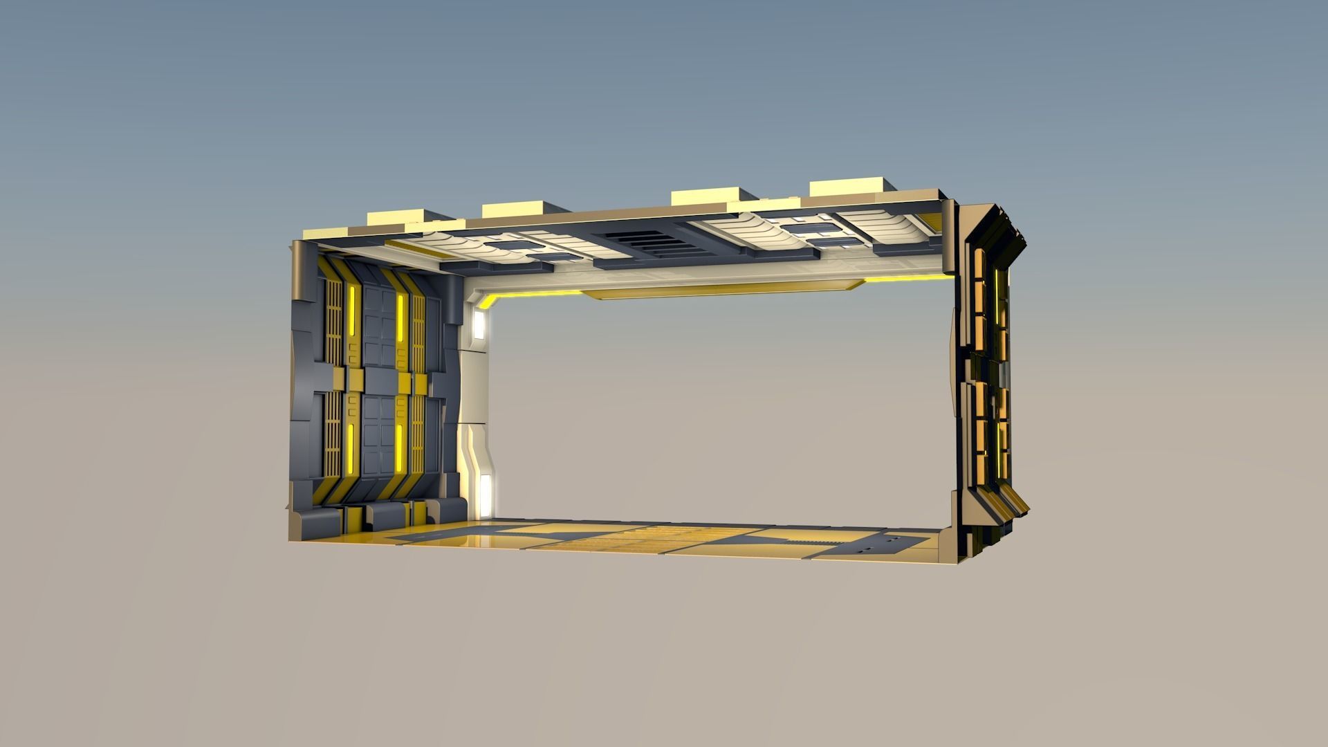 Sci Fi Corridor 3D model_7