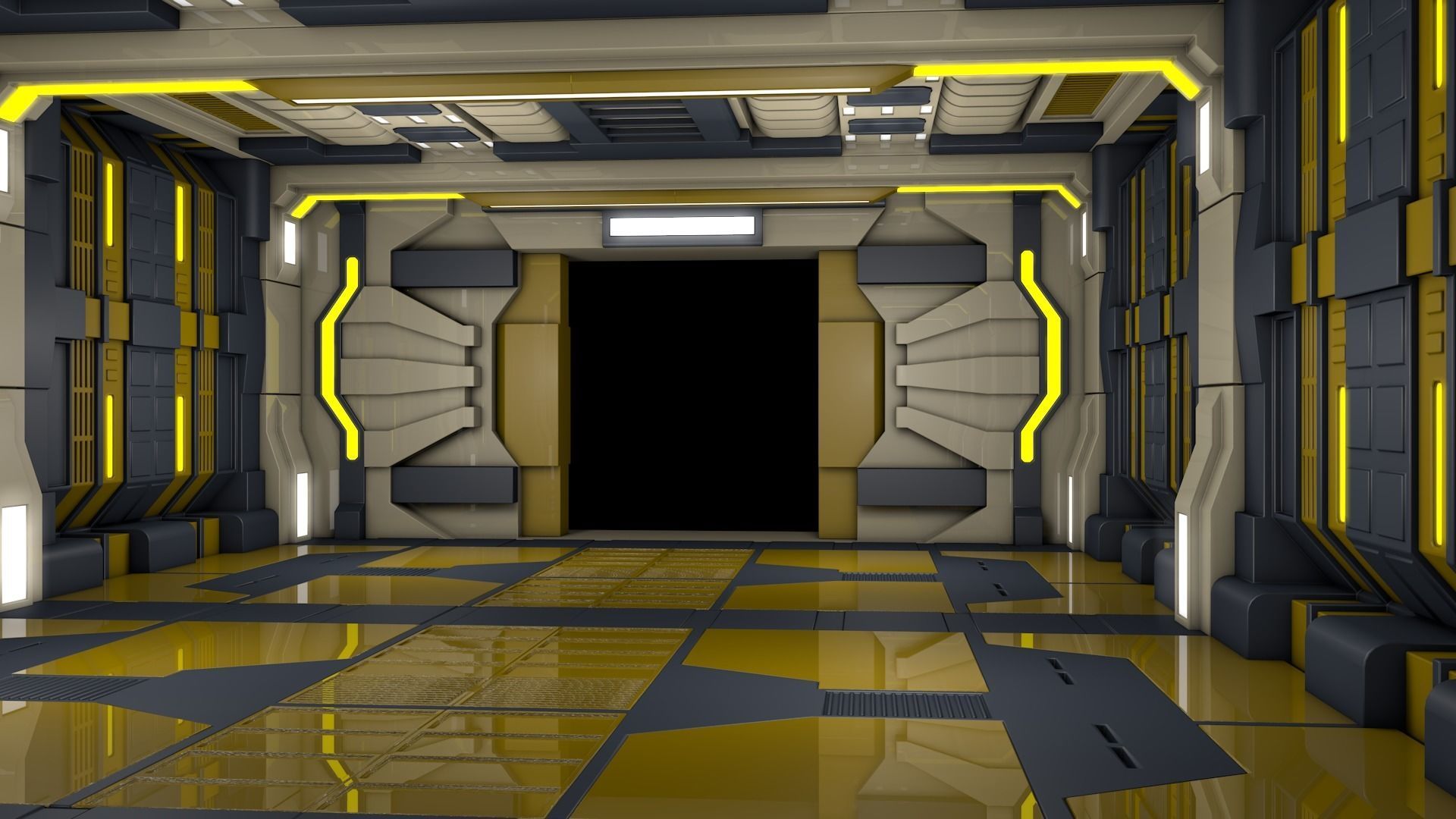 Sci Fi Corridor 3D model_4