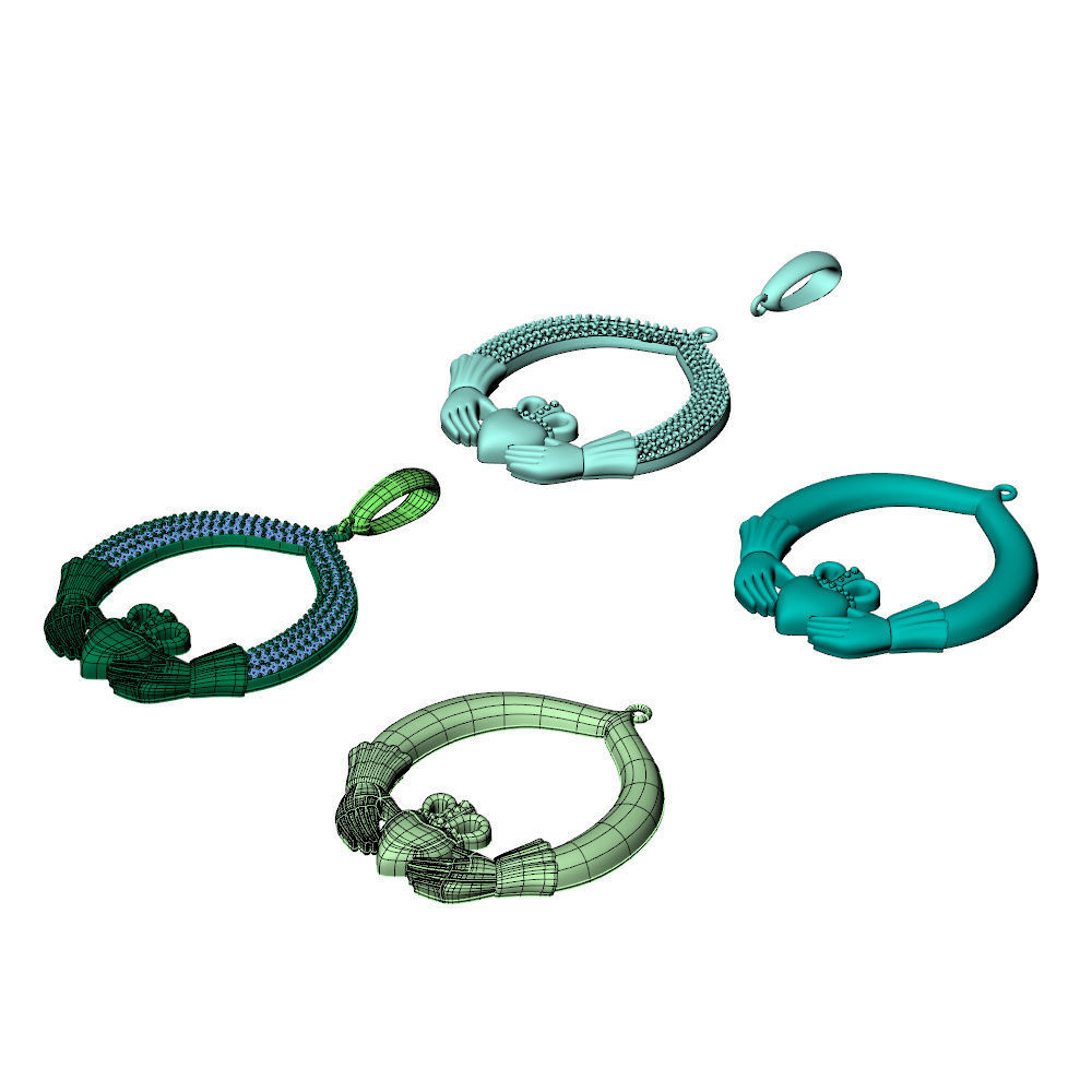 Claddagh Pendant 3D print model_11